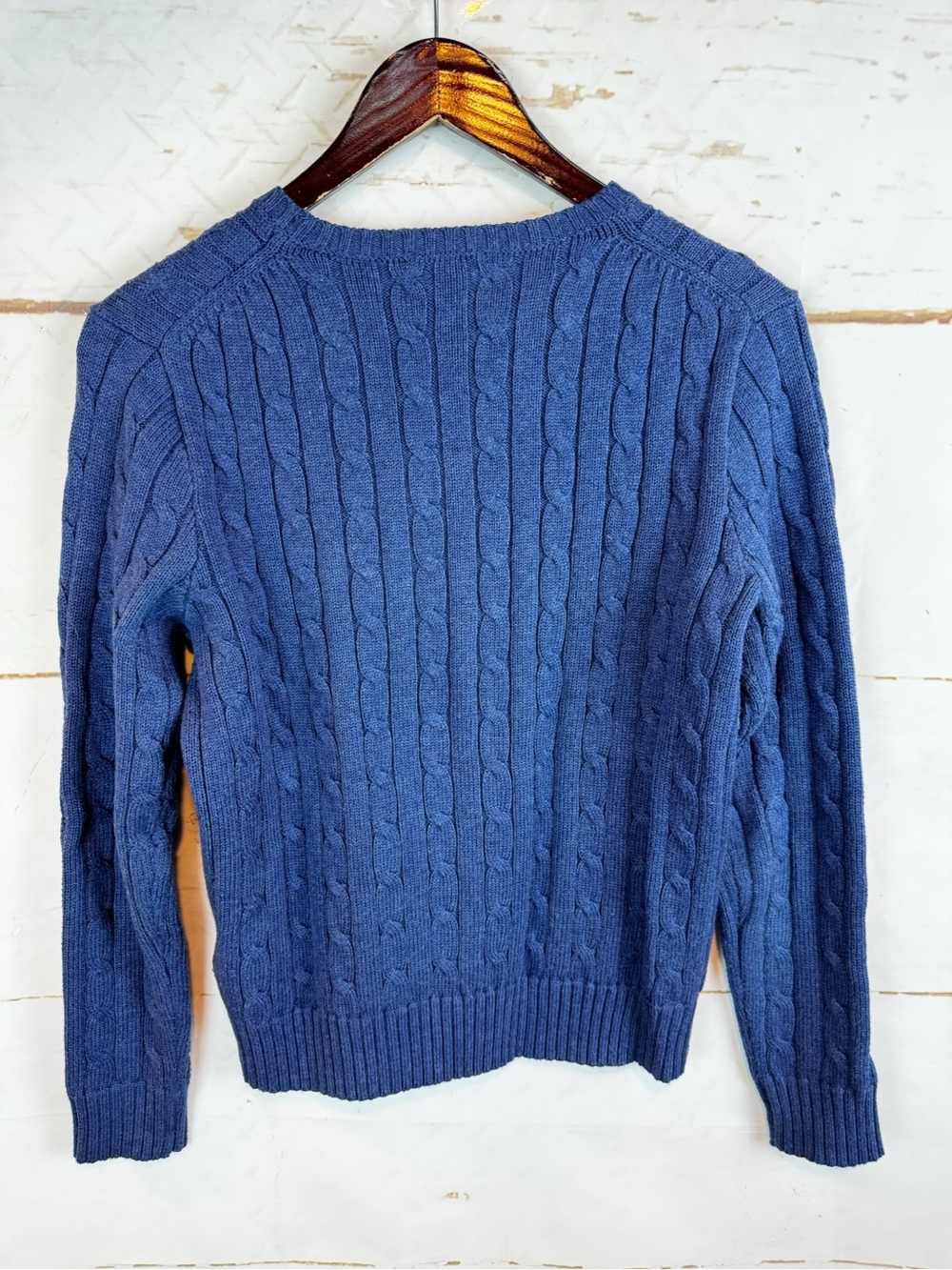 Polo Ralph Lauren | Blue 100% Cotton Cable Knit Sweater, M - Picture 7 of 7